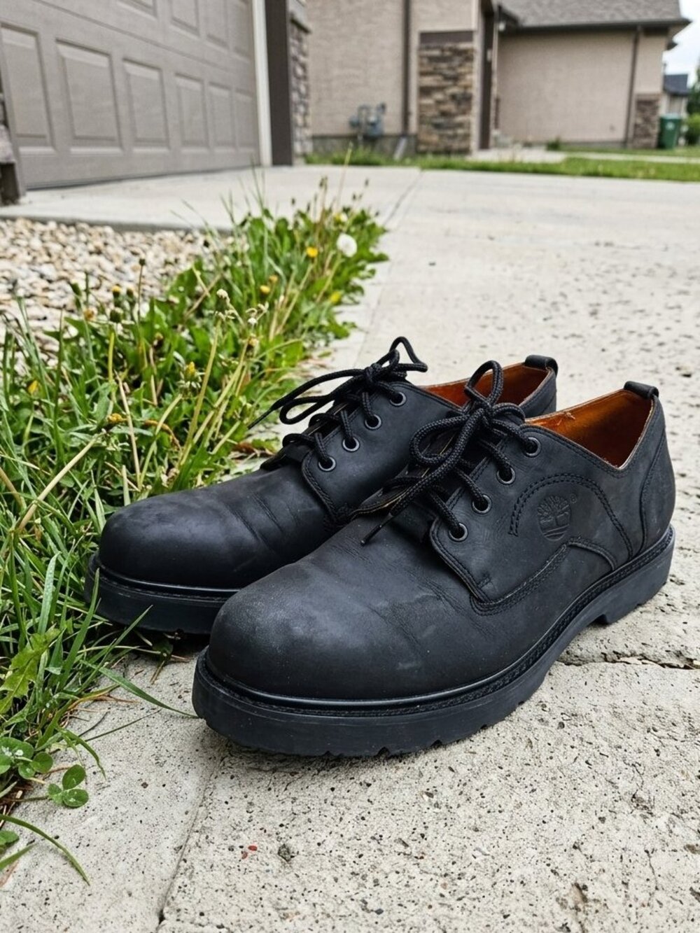 Timberland Men's 95042 Waterproof Leather Oxford Shoes - Black - Size 11.5